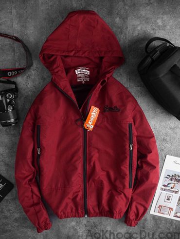 Áo Gió SuperDry đỏ đô